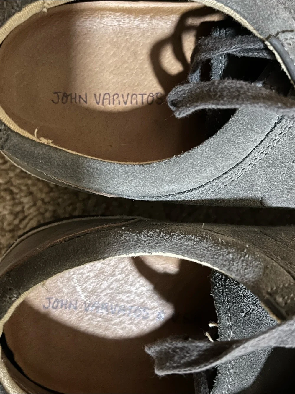 John Varvatos Gray Suede & Leather Lace-Up Dress Sneakers Men’s Size 8 M